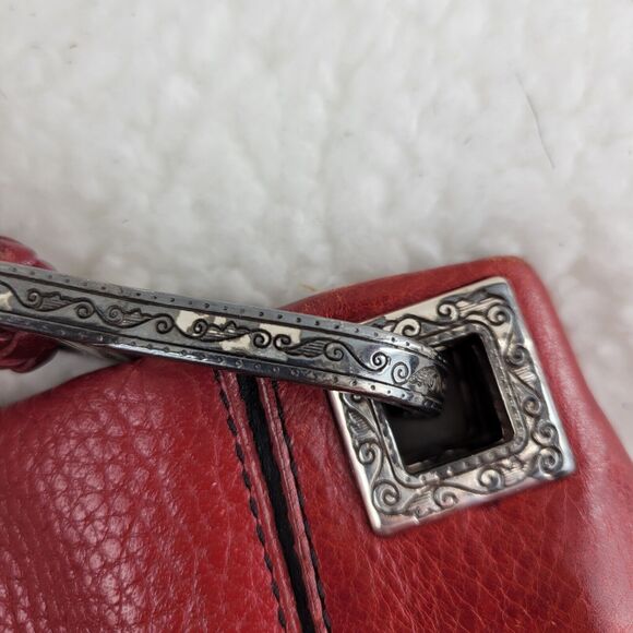 Brighton Red Pebbled Leather Western Shoulder Bag Needs TLC - Picture 6 of 9